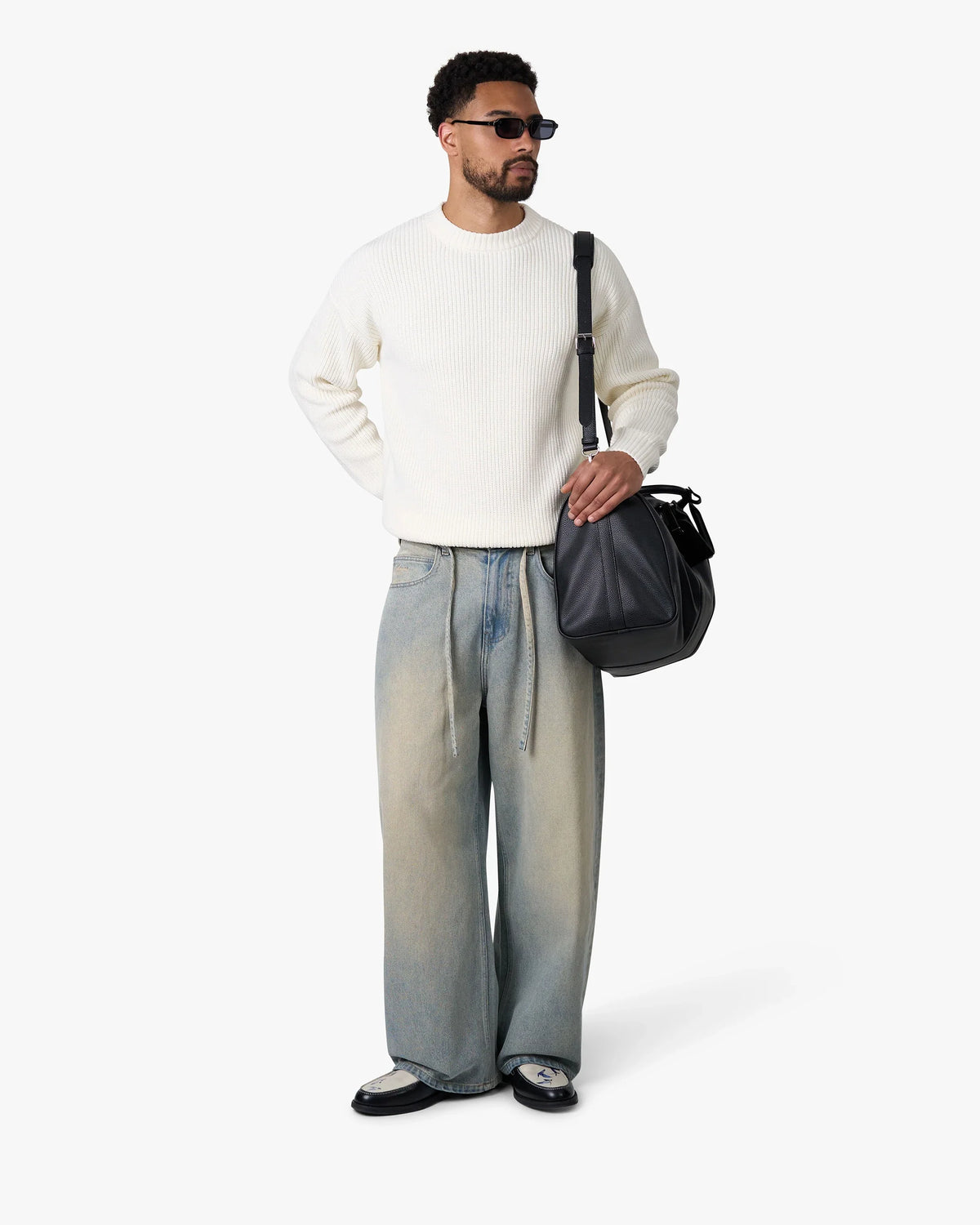 Naval Knitted Cotton Sweater | Ecru