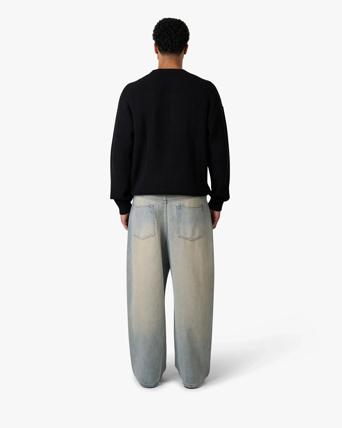 Naval Knitted Cotton Sweater | Black
