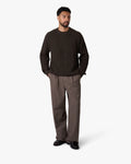 Naval Knitted Cotton Sweater | Dark Brown