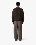 Naval Knitted Cotton Sweater | Dark Brown