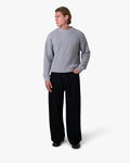 Naval Knitted Cotton Sweater | Grey Melee