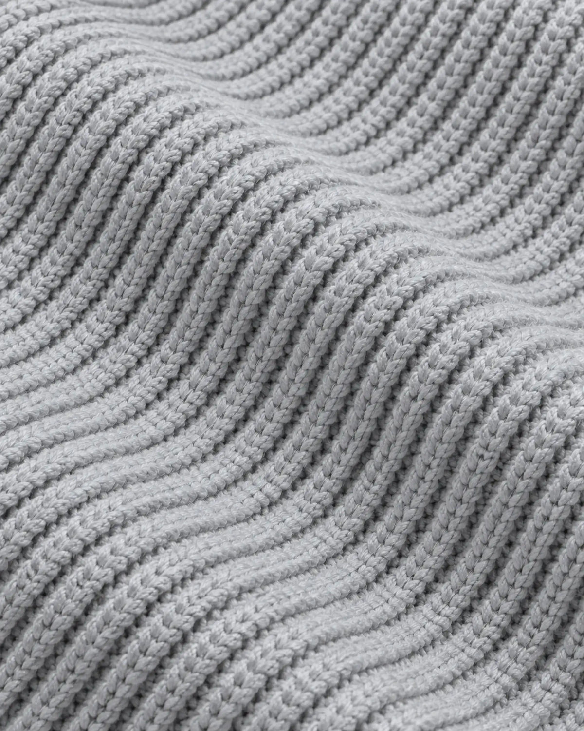 Naval Knitted Cotton Sweater Grey Melee rib knit detail close-up