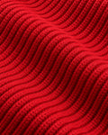 Naval Knitted Cotton Sweater Red rib knit detail close-up