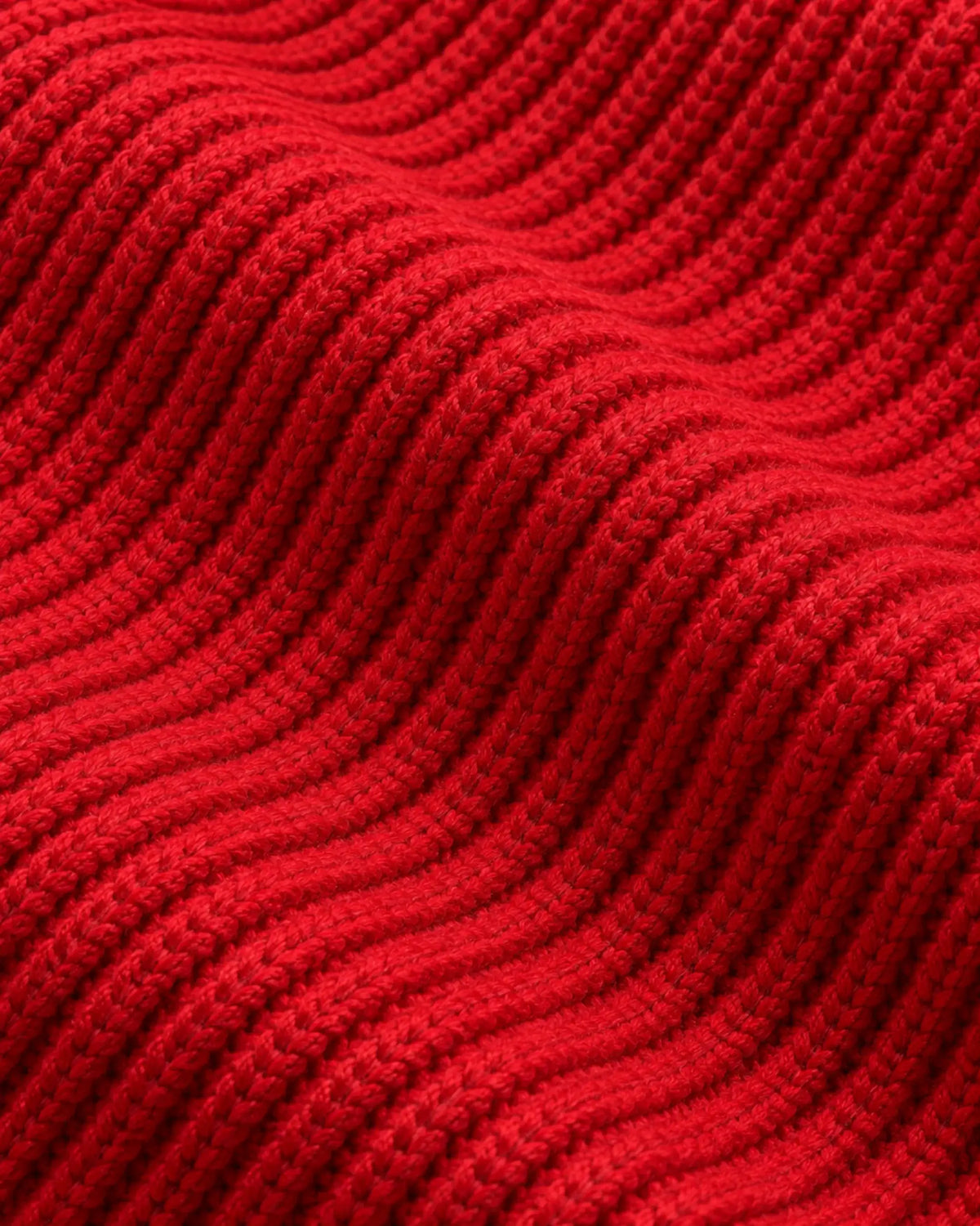 Naval Knitted Cotton Sweater Red rib knit detail close-up