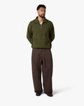 Sontuso Knitted Half-Zip Sweater | Green
