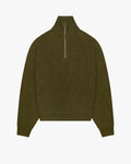 Sontuso Knitted Half-Zip Sweater | Green flatlay