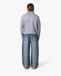 Sontuso Knitted Half-Zip Sweater | Light Grey Melee