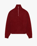 Sontuso Knitted Half-Zip Sweater | Burgundy flatlay